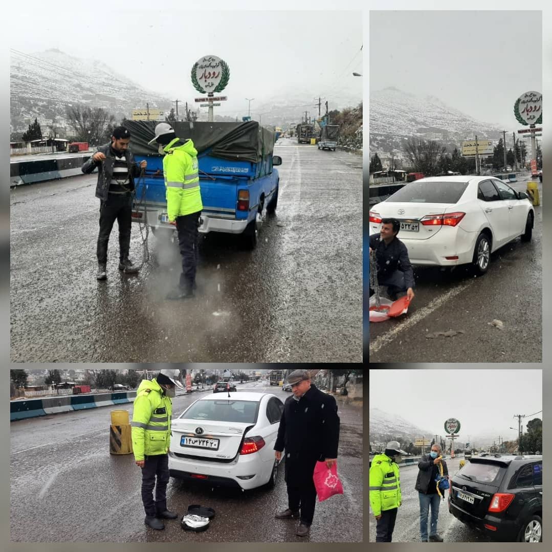 نیمی از خودروها در روزهای برفی اخیر زنجیر چرخ نداشتند